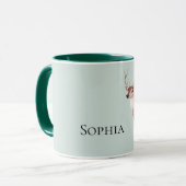 Mug Sage Green Christmas Deer Personnalisé (Devant gauche)