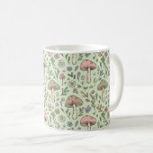 Mug Sage Green Earthy Mushroom Seamless Pattern (Devant droit)