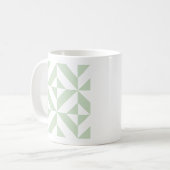 Mug Sage Green Geometric Deco Cube Pattern (Devant gauche)