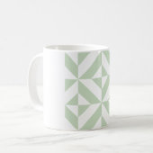 Mug Sage Green Geometric Deco Cube Pattern (Devant gauche)