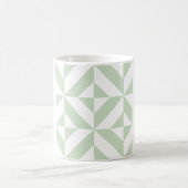 Mug Sage Green Geometric Deco Cube Pattern (Centre)
