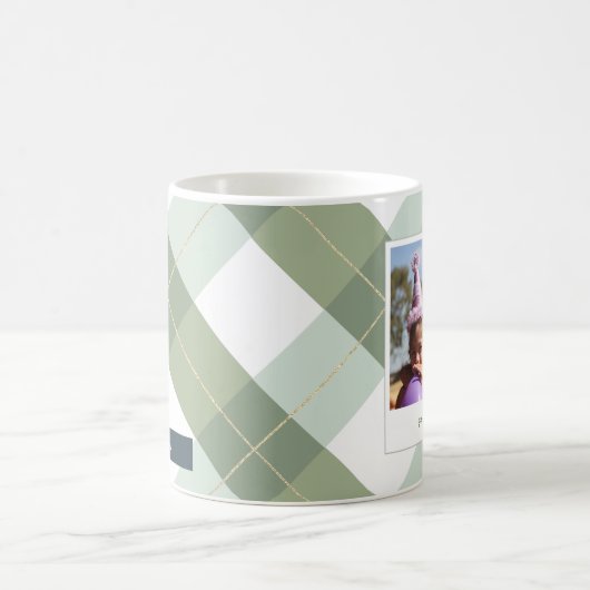 Mug Sage Green & Gold En vichy Plaid (Centre)