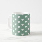 Mug Sage Green Heart Pattern (Devant gauche)