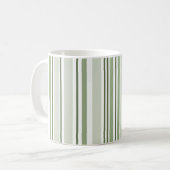 Mug Sage Green (Light, Medium, Dark) and White Stripes (Devant gauche)