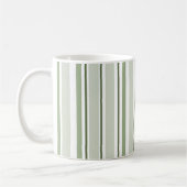 Mug Sage Green (Light, Medium, Dark) and White Stripes (Gauche)