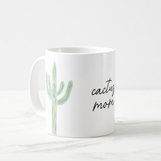 Mug Sage Green Saguaro Cactus Maman Aquarelle (Devant gauche)