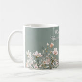 Mug Sage Green Spring Floral Teacher Elegant Script (Gauche)