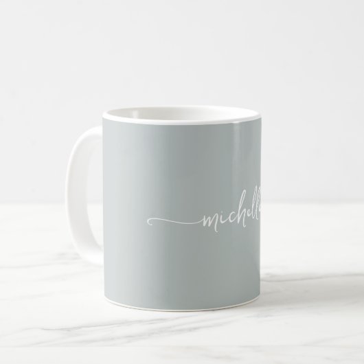 Mug Sage Green Stylet Monogramme Signature Script (Devant gauche)