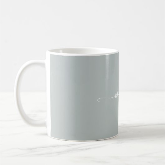 Mug Sage Green Stylet Monogramme Signature Script (Gauche)