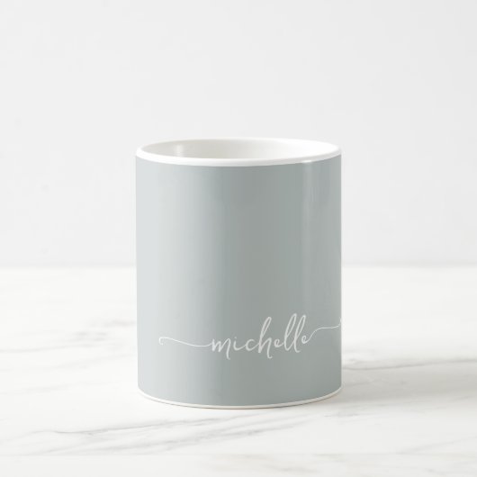 Mug Sage Green Stylet Monogramme Signature Script (Centre)