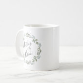 Mug Sage Green Wreath Botanique Mère de la mariée (Devant gauche)