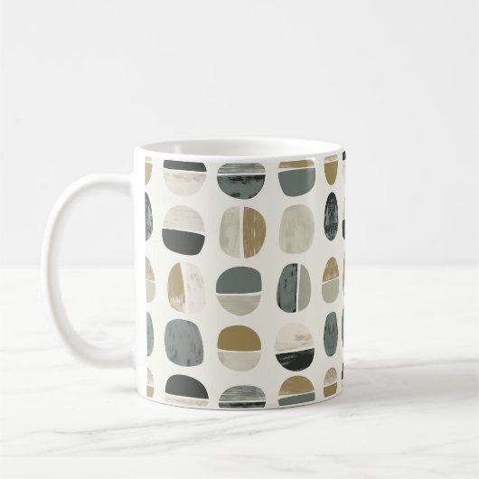 Mug Sage Vert & Beige Bohème Style Abstrait (Gauche)