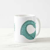 Mug Sage vert coeur dragon sur blanc (Devant droit)