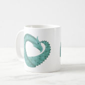 Mug Sage vert coeur dragon sur blanc (Devant gauche)