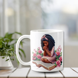 Mug S'agenouiller dans la prière - Floral rose - Afro-