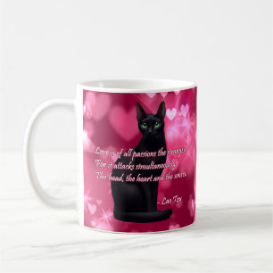 Mug Sagesse de chat noir - Coeurs brillants