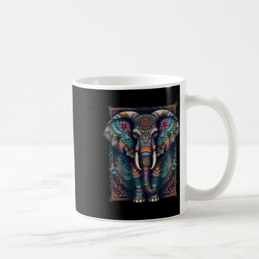 Mug Sagesse de l'éléphant Mandala Eléphant indien Zen  (Droite)