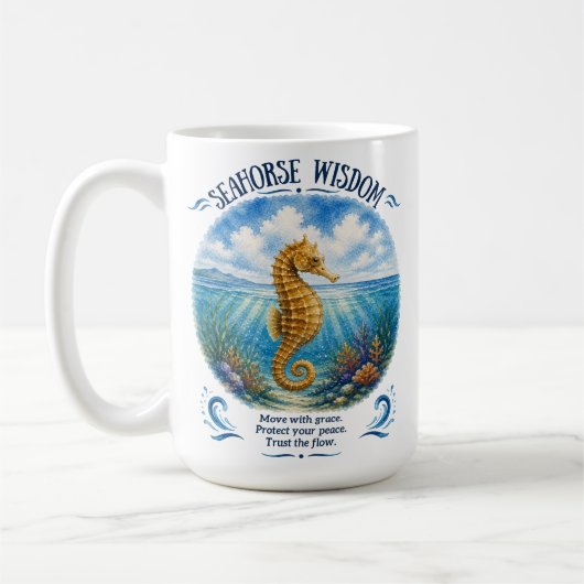 Mug Sagesse de l'Hippocampe Sous les Vagues (Gauche)