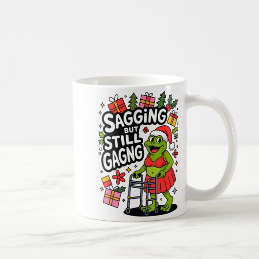 Mug Sagging But Still Gagging Funny Christmas Frog Hol (Droite)