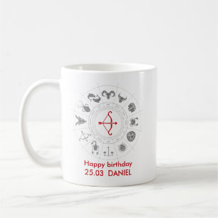 Mug Sagittaire personnalisé Zodiac cadeau d'anniversai