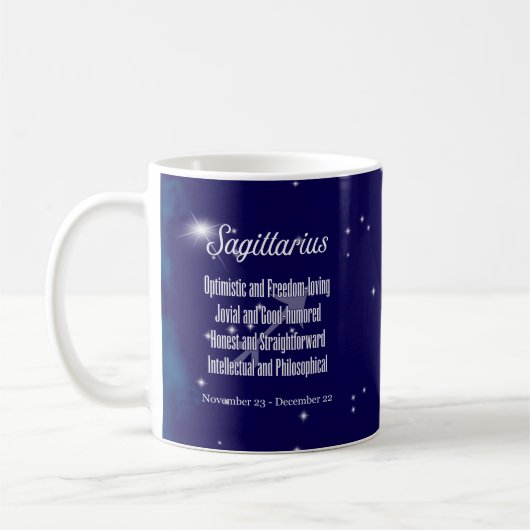 Mug Sagittaire Symbole Zodiaque Horoscope Constellatio (Gauche)
