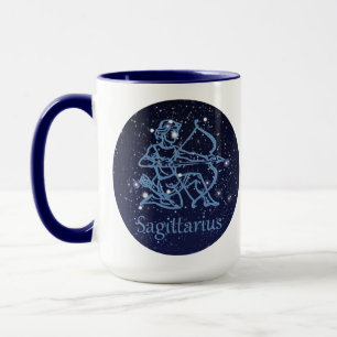 Mug Sagittarius Constellation & Zodiac Signe avec étoi