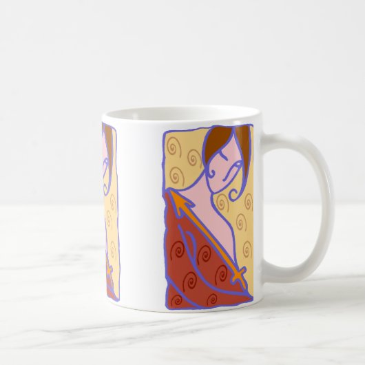 Mug Sagittarius Femme des années 1920 en orange (Droite)