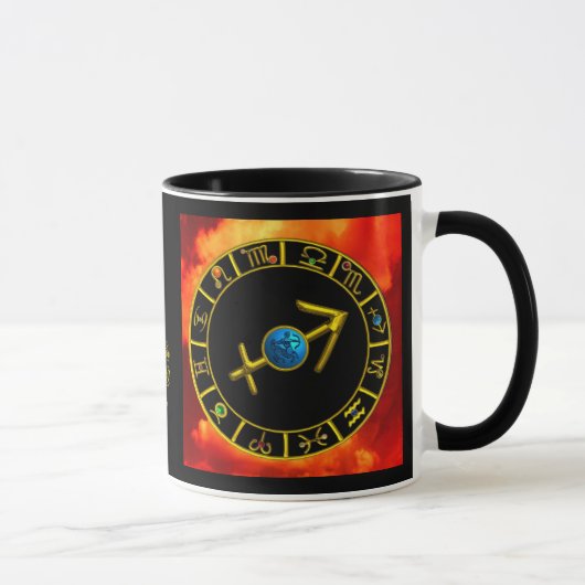 Mug SAGITTARIUS Gold Blue Zodiac Jewel Astrology Chart (Droite)