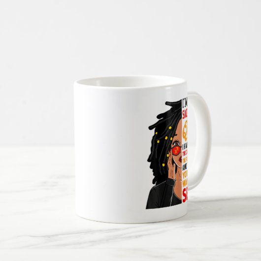 Mug Sagittarius Queen African American Loc'd Woman Zod (Devant droit)