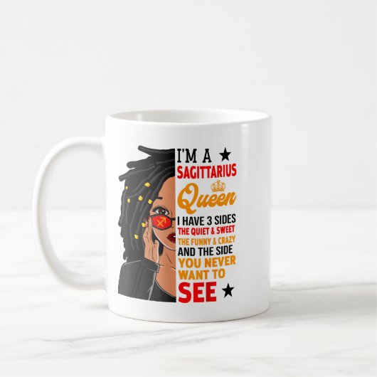 Mug Sagittarius Queen African American Loc'd Woman Zod (Gauche)
