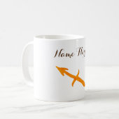Mug Sagittarius signe zodiaque or Nom personnalisé (Devant gauche)