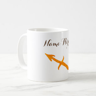 Mug Sagittarius signe zodiaque or Nom personnalisé