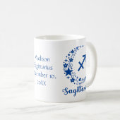 Mug Sagittarius Zodiac Astrologie Anniversaire Bleu Bl (Devant droit)