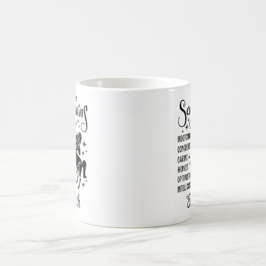 Mug Sagittarius Zodiac Horoscope Nom personnalisé (Centre)