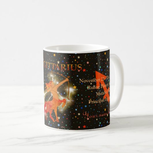 Mug Sagittarius zodiac moderne personnalisé  (Devant droit)