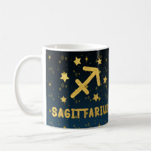 Mug Sagittarius Zodiac Musique d'astrologie bleue et o