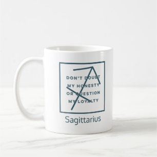 Mug Sagittarius Zodiac Sign Fun Citation Texte Bleu
