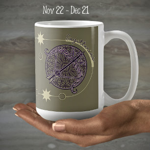 Mug Sagittarius Zodiaque Astrologie Mandala Purple