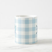 Mug Sailboat Blue Tiller En vichy Vérifier Motif (Centre)