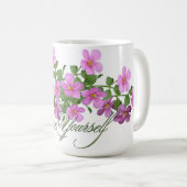 Mug 'S'aime' à fleurs botaniques violettes (Devant droit)