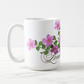 Mug 'S'aime' à fleurs botaniques violettes (Gauche)