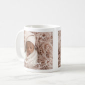 Mug Saint Baptême Élégant Moderne Chic Coeur Bébé Phot (Devant gauche)
