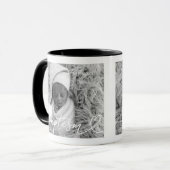 Mug Saint Baptême Élégant Moderne Chic Coeur Bébé Phot (Devant gauche)