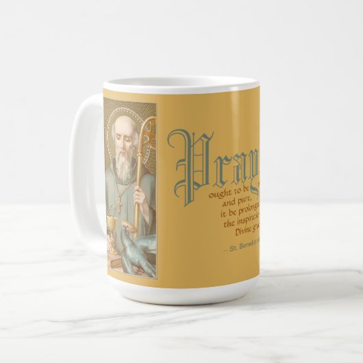 Mug Saint Benoît (JM 07; Style 1; Citation sur la priè (Devant gauche)