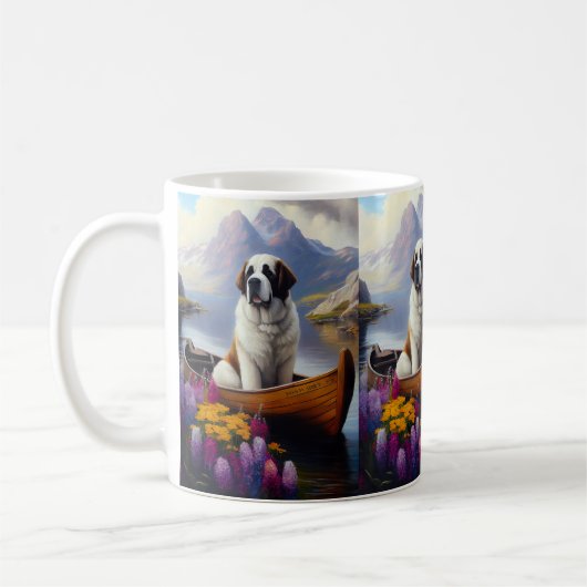 Mug Saint Bernard à la pagaie : Une aventure Pittoresq (Gauche)