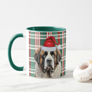 Mug Saint Bernard amateur de Noël Plaid Saint