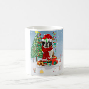 Mug Saint Bernard Chien à Noël de neige