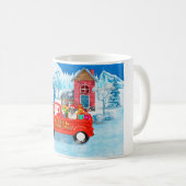 Mug Saint Bernard Chien Livraison de Noël Camion Neige (Devant droit)