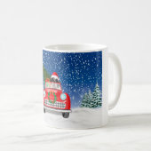 Mug Saint Bernard Chien Voiture De Conduite En Neige N (Devant droit)