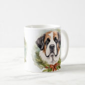 Mug Saint Bernard Christmas Wreath Festive Pup (Devant droit)
